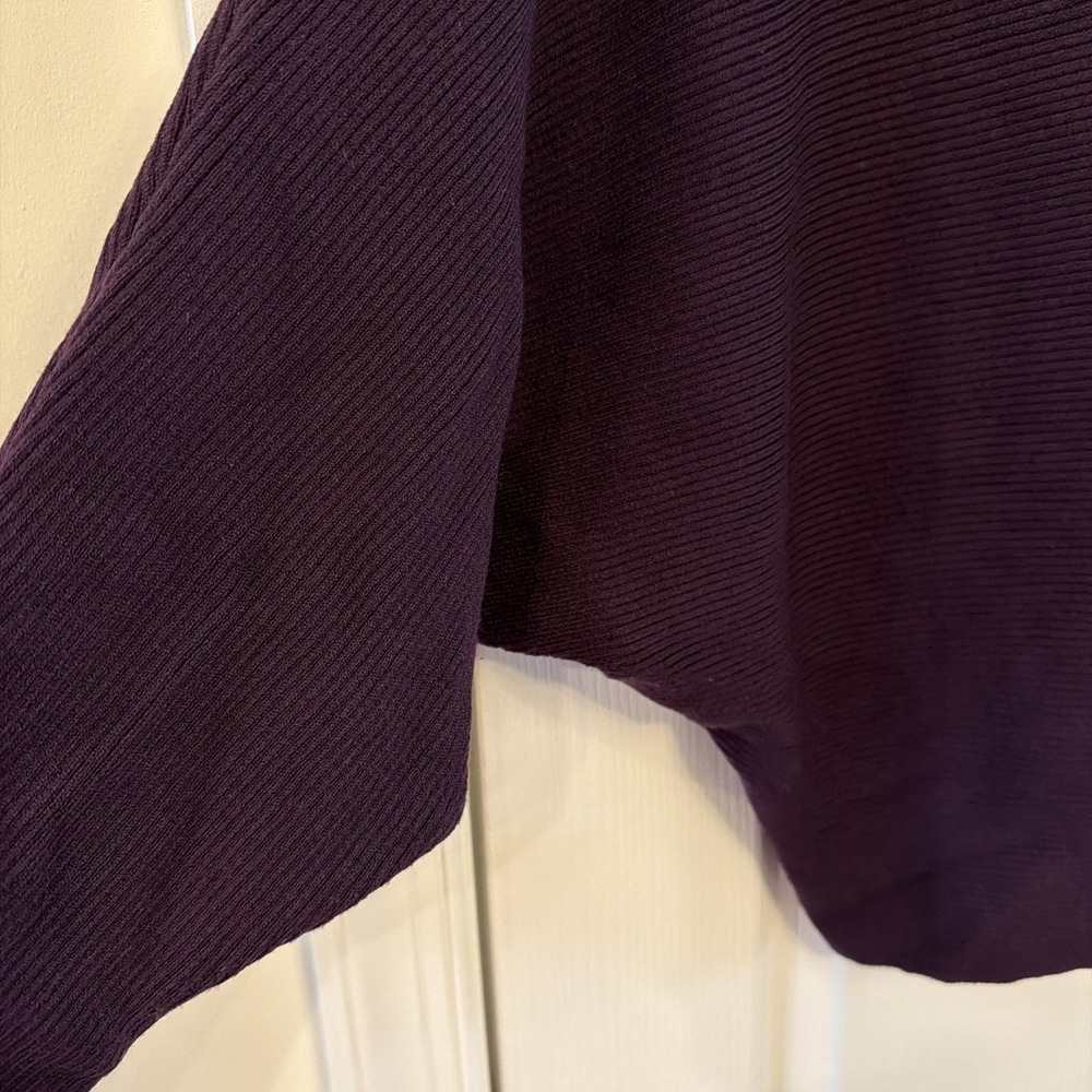 Philosophy Women's Sweater 2X Deep Purple Ribbed Dolman Sleeve Knit Pullover - Picture 2 of 13